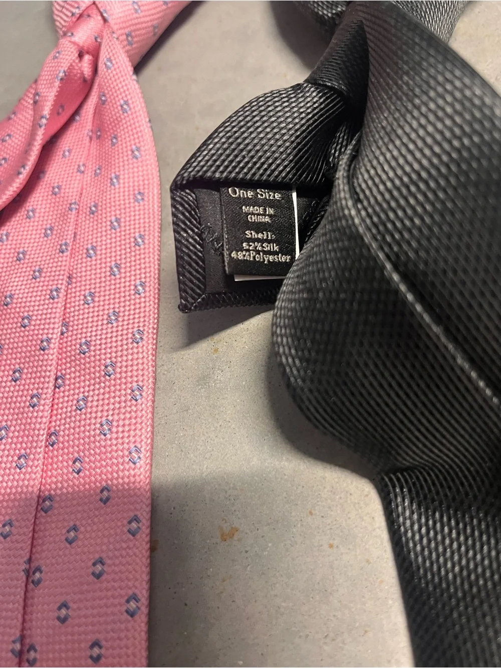 Banana Republic Pink Patterned & Black Solid Silk Ties Set
